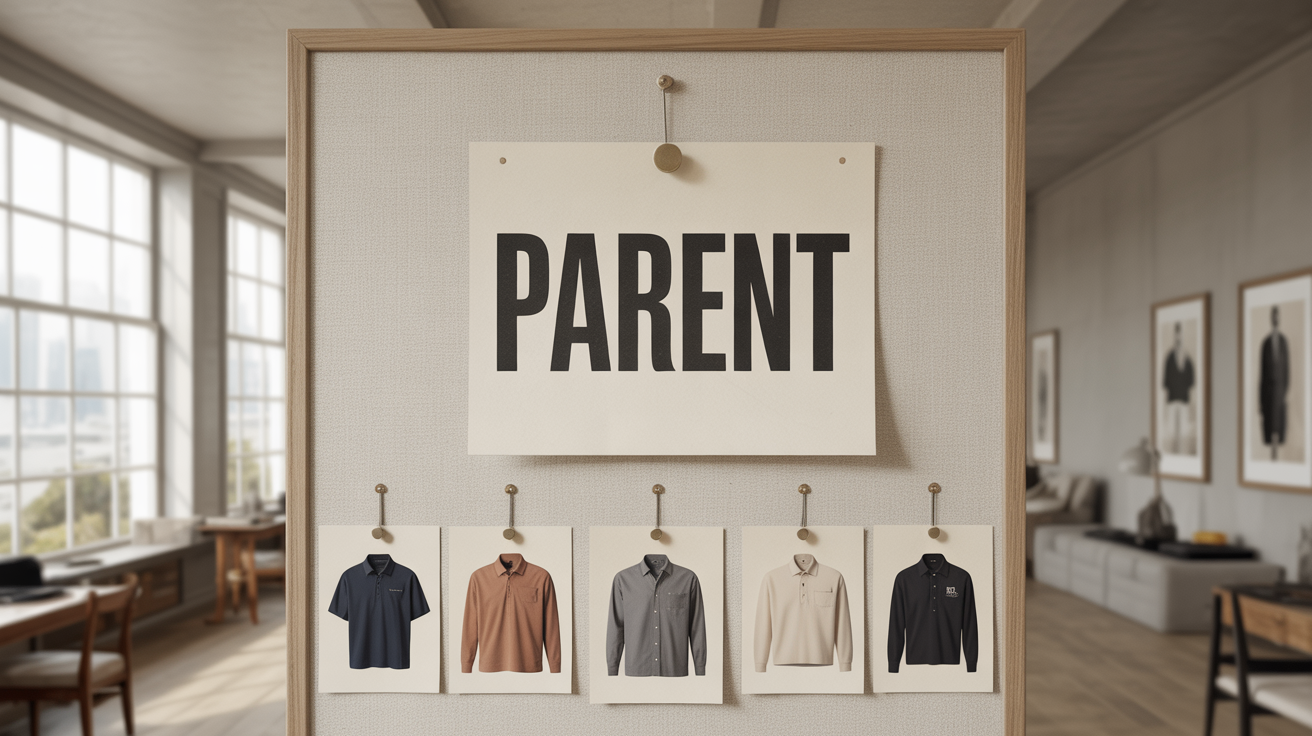 Diagram: parent product acting as a listing container for multiple child products, each with their own variants